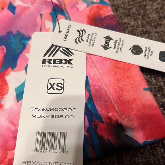 RBX Ankle length XS floral leggings with pockets - Picture 4 of 9
